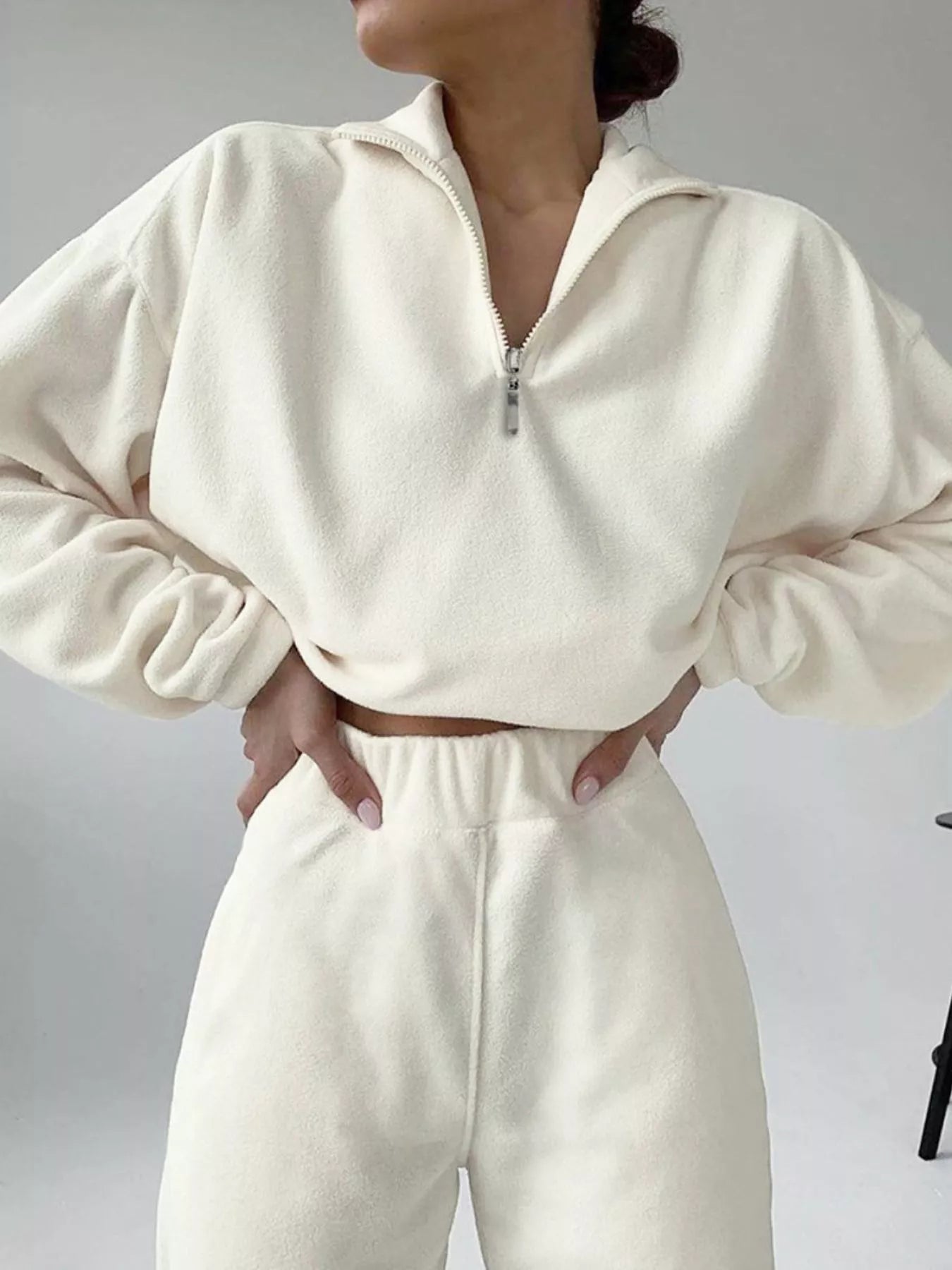 Half Zip Sweatshirt and Pants Set