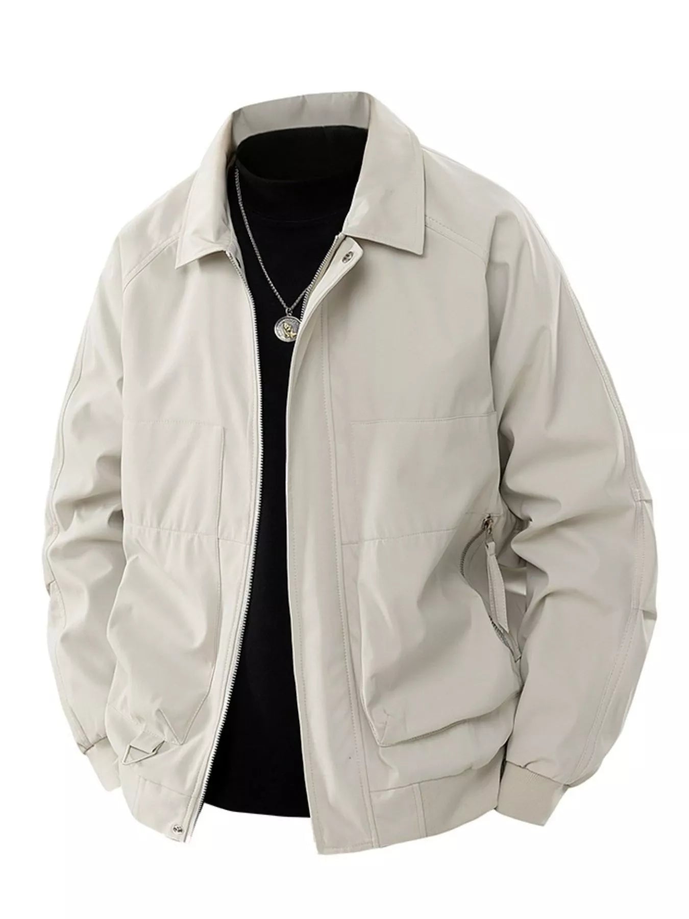 Men's Plus Size Zip Up Long Sleeve Jacket