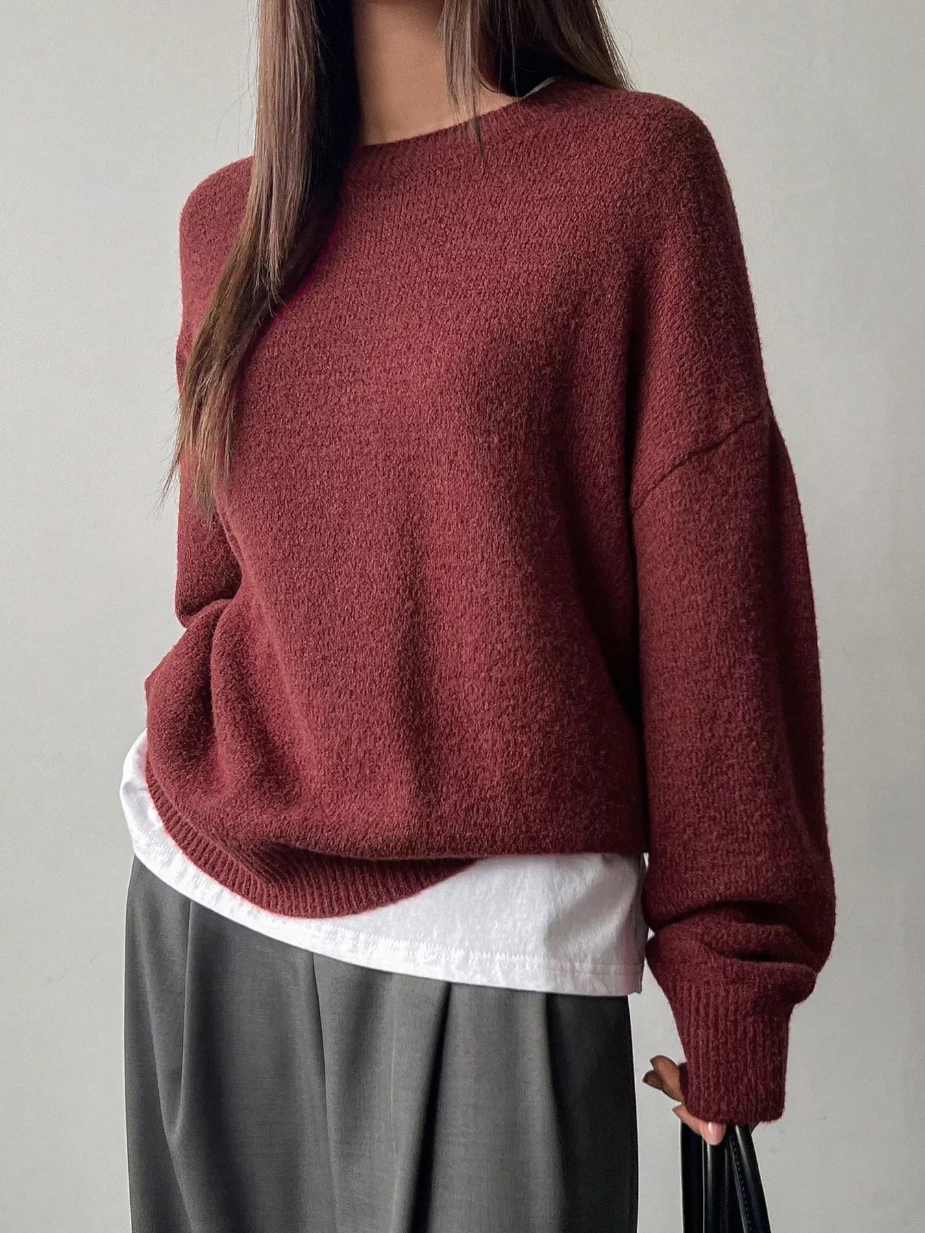 Cozy Knit Round Neck Oversized Sweater